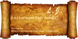Leitersdorfer Jenő névjegykártya